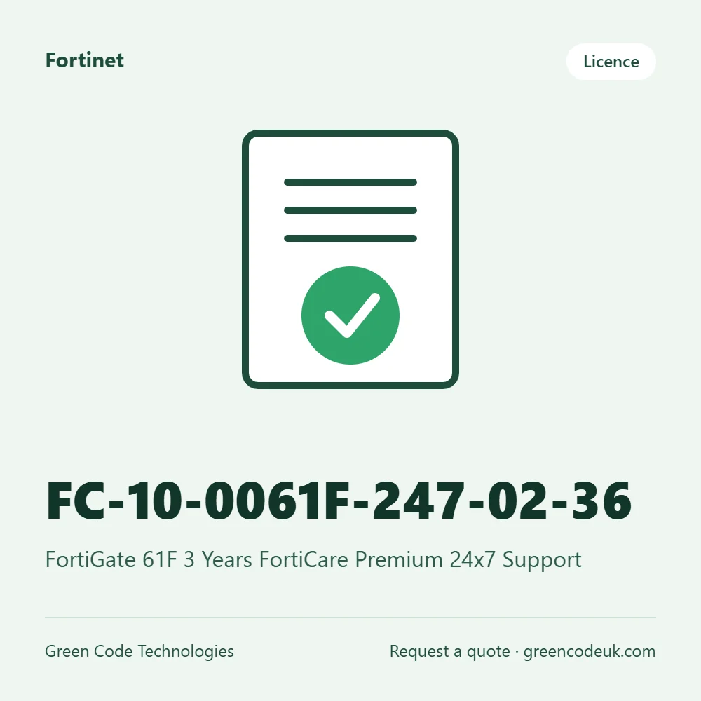 Fortinet FC-10-0061F-247-02-36 – FortiGate 61F 3 Years FortiCare Premium 24x7 Support