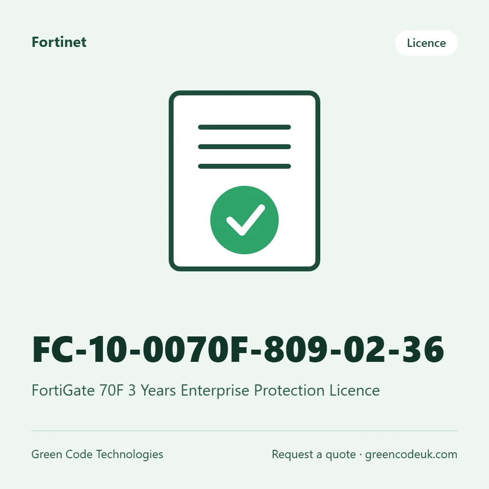 Fortinet FC-10-0070F-809-02-36 – FortiGate 70F 3 Years Enterprise Protection Licence