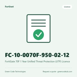 Fortinet FC-10-0070F-950-02-12 – FortiGate 70F 1 Year Unified Threat Protection (UTP) Licence