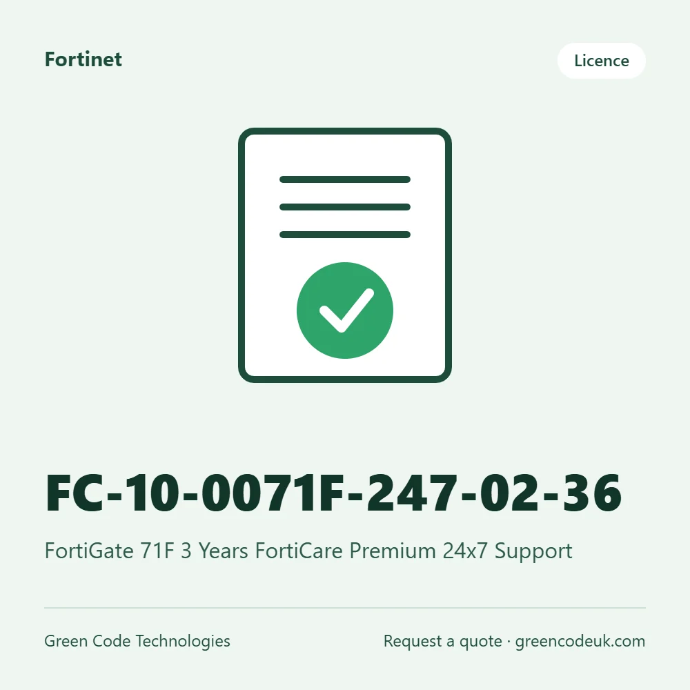 Fortinet FC-10-0071F-247-02-36 – FortiGate 71F 3 Years FortiCare Premium 24x7 Support