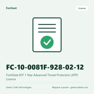 Fortinet FC-10-0081F-928-02-12 – FortiGate 81F 1 Year Advanced Threat Protection (ATP) Licence