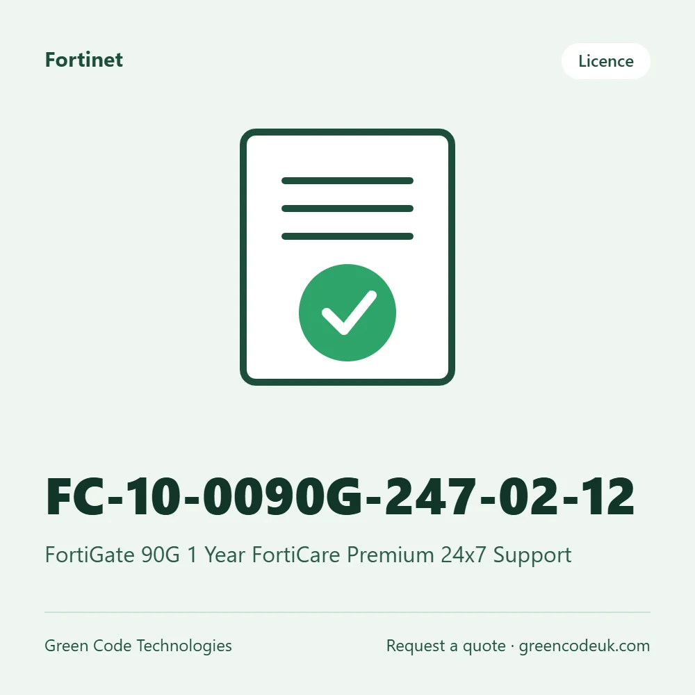 Fortinet FC-10-0090G-247-02-12 – FortiGate 90G 1 Year FortiCare Premium 24x7 Support