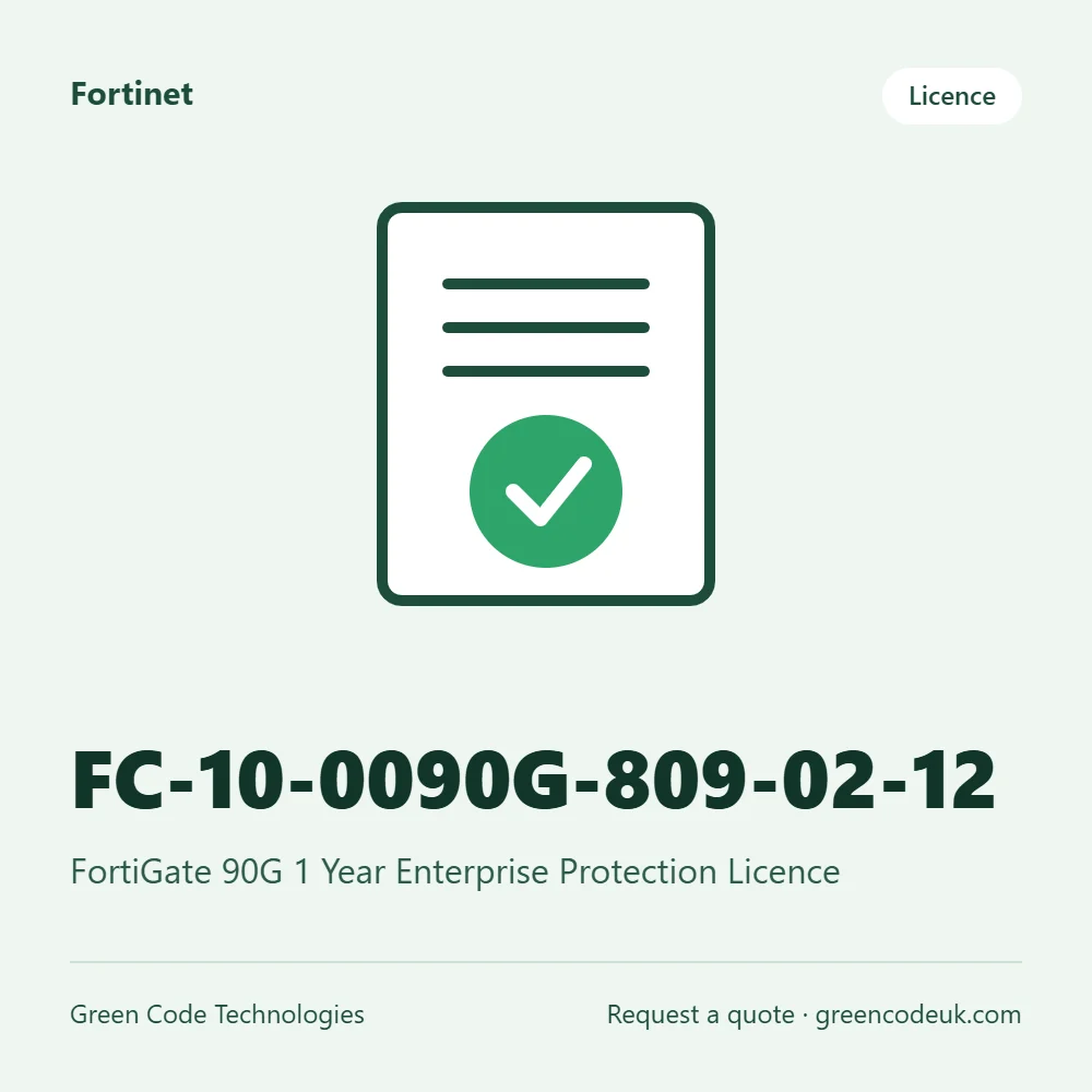 Fortinet FC-10-0090G-809-02-12 – FortiGate 90G 1 Year Enterprise Protection Licence