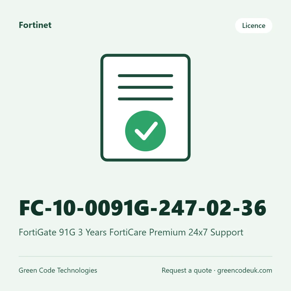 Fortinet FC-10-0091G-247-02-36 – FortiGate 91G 3 Years FortiCare Premium 24x7 Support