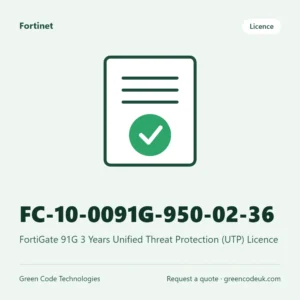 Fortinet FC-10-0091G-950-02-36 – FortiGate 91G 3 Years Unified Threat Protection (UTP) Licence