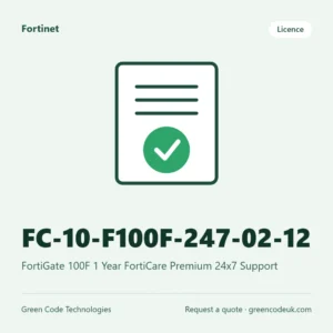 Fortinet FC-10-F100F-247-02-12 – FortiGate 100F 1 Year FortiCare Premium 24x7 Support