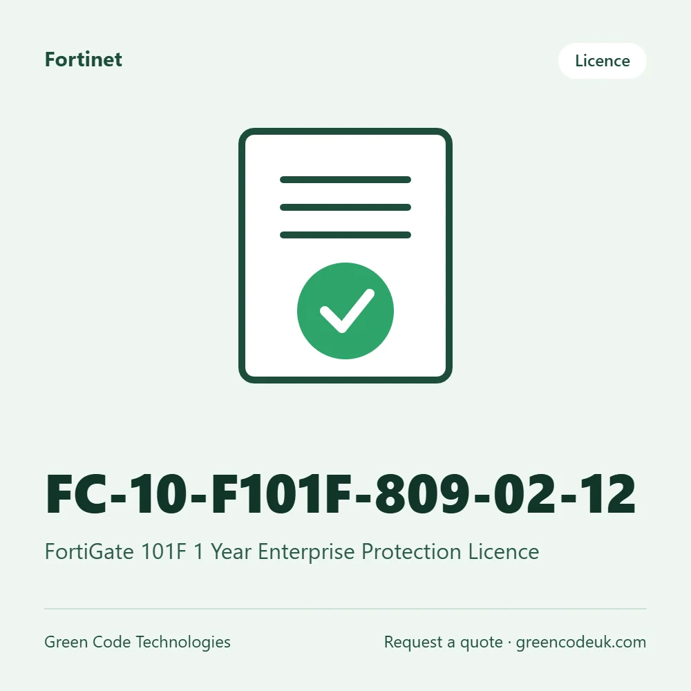 Fortinet FC-10-F101F-809-02-12 – FortiGate 101F 1 Year Enterprise Protection Licence