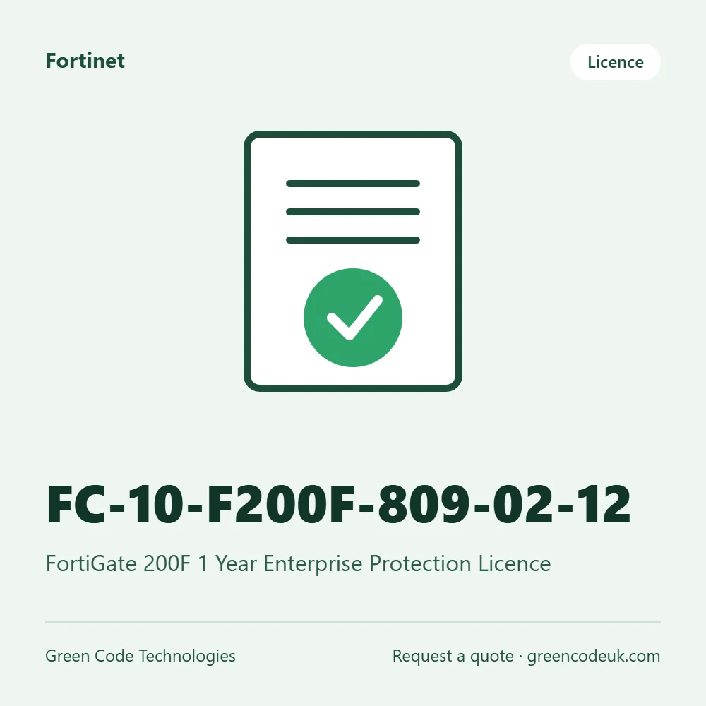 Fortinet FC-10-F200F-809-02-12 – FortiGate 200F 1 Year Enterprise Protection Licence