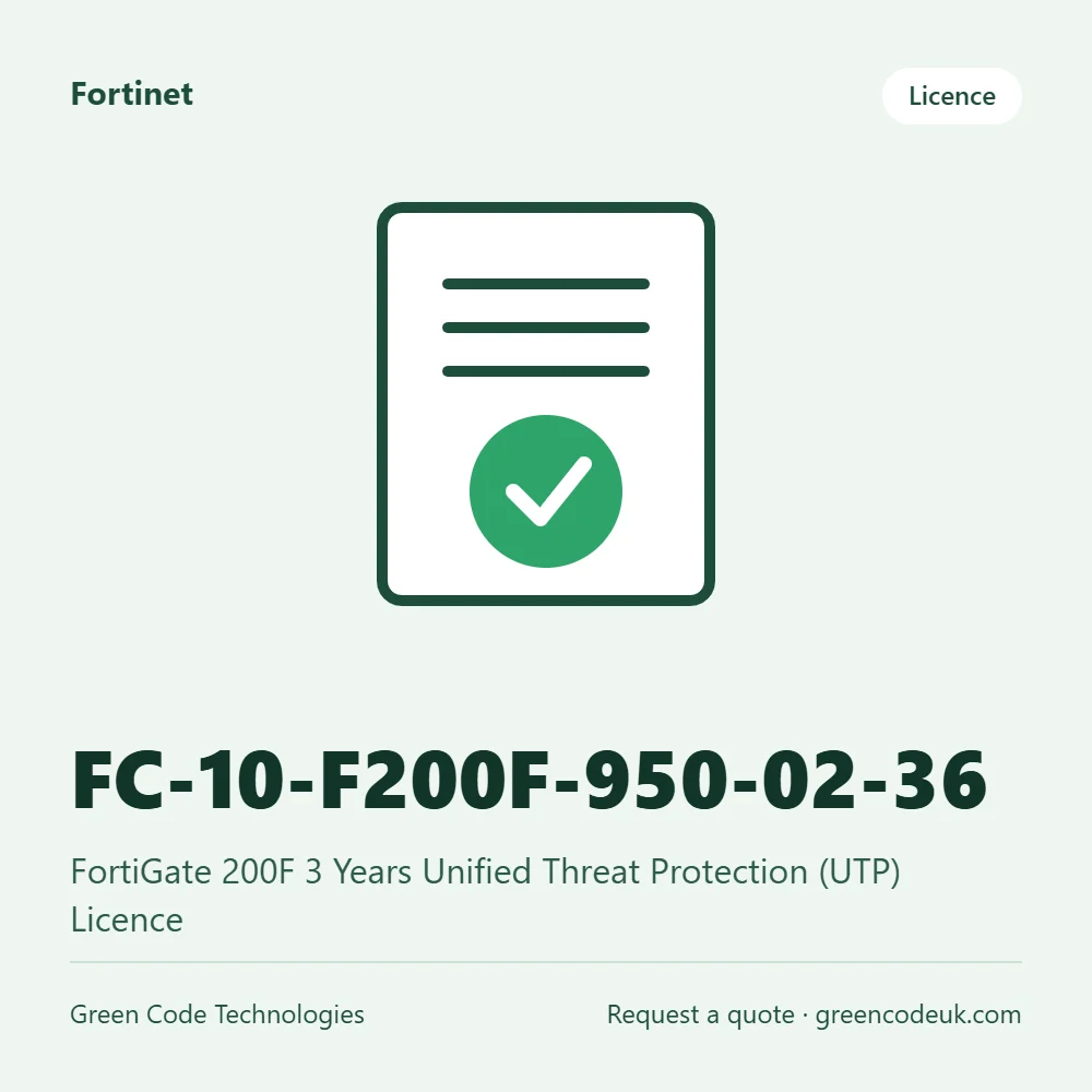 Fortinet FC-10-F200F-950-02-36 – FortiGate 200F 3 Years Unified Threat Protection (UTP) Licence