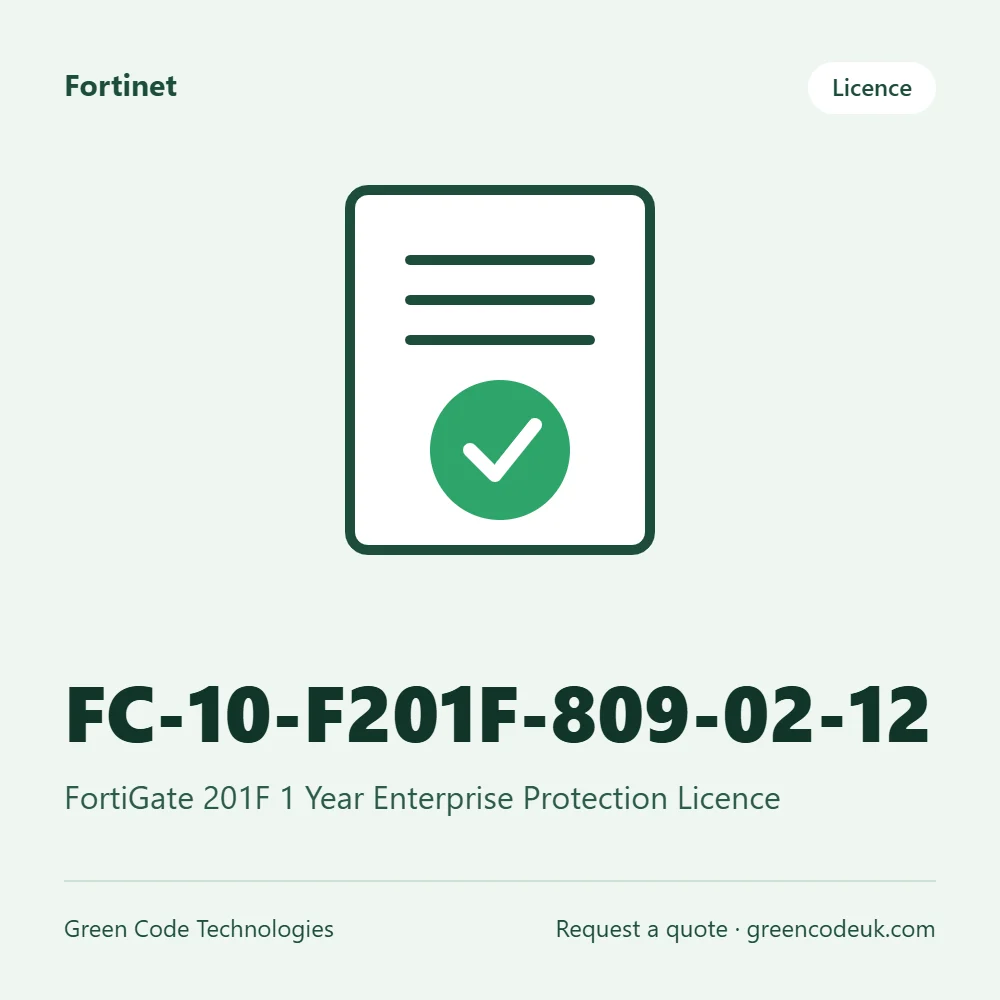 Fortinet FC-10-F201F-809-02-12 – FortiGate 201F 1 Year Enterprise Protection Licence