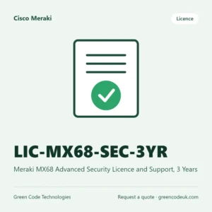 Cisco Meraki LIC-MX68-SEC-3YR – Meraki MX68 Advanced Security Licence and Support, 3 Years