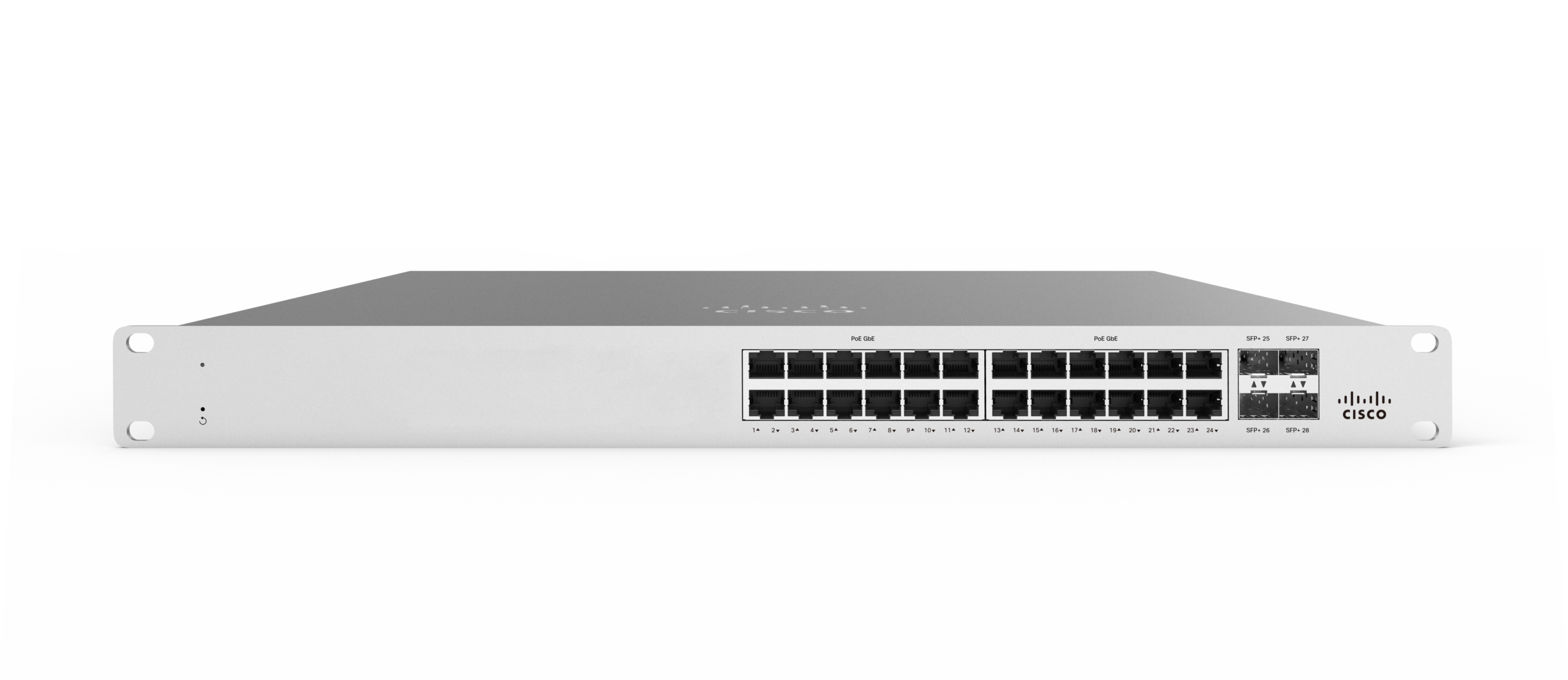Cisco Meraki MS125-24P-HW – MS125-24P 24 port GE cloud managed access switch, PoE+ on all ports, 4x 10G SFP+ uplinks