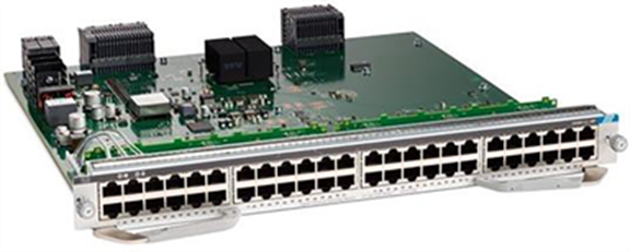 Cisco C9400-LC-48P – 48 port PoE+ 10/100/1000 RJ45 line card, 30 W per port, single slot